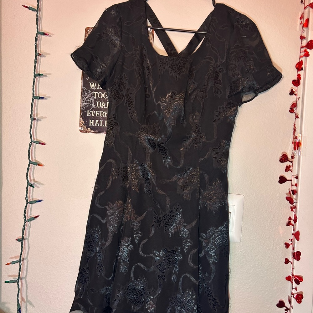 Elegant Black Floral Dress